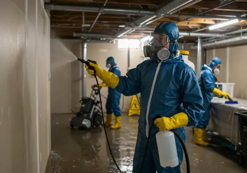 Basement Sanitization and Antimicrobial Treatment process in Roanoke, AL