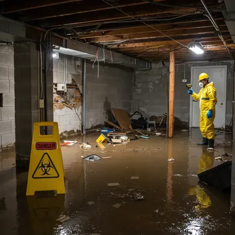 Flooded Basement Electrical Hazard in Roanoke, AL Property