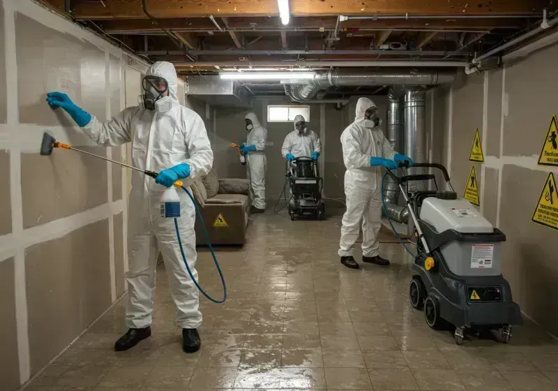 Basement Moisture Removal and Structural Drying process in Roanoke, AL